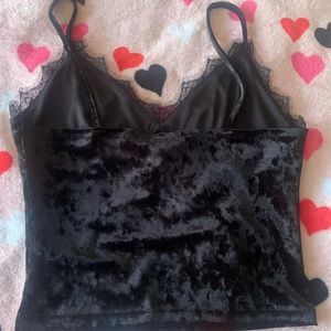 Forever 21 Velvet Lace Trimmed Cami